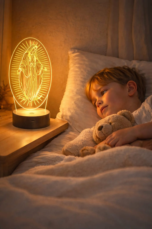 Lampe de nuit Vierge Marie décoration chambre enfant