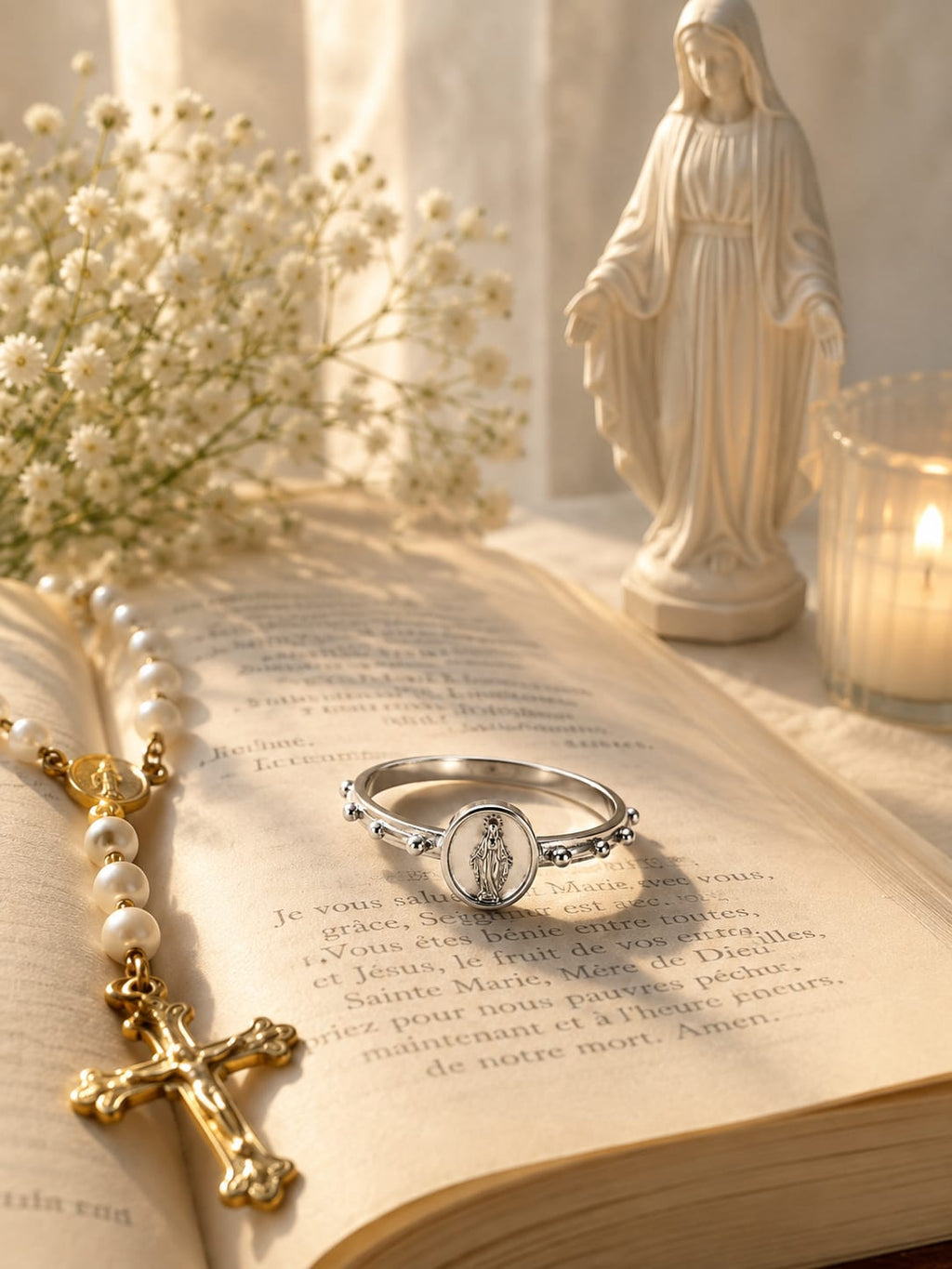 Bague Chapelet de Poche Médaille Miraculeuse