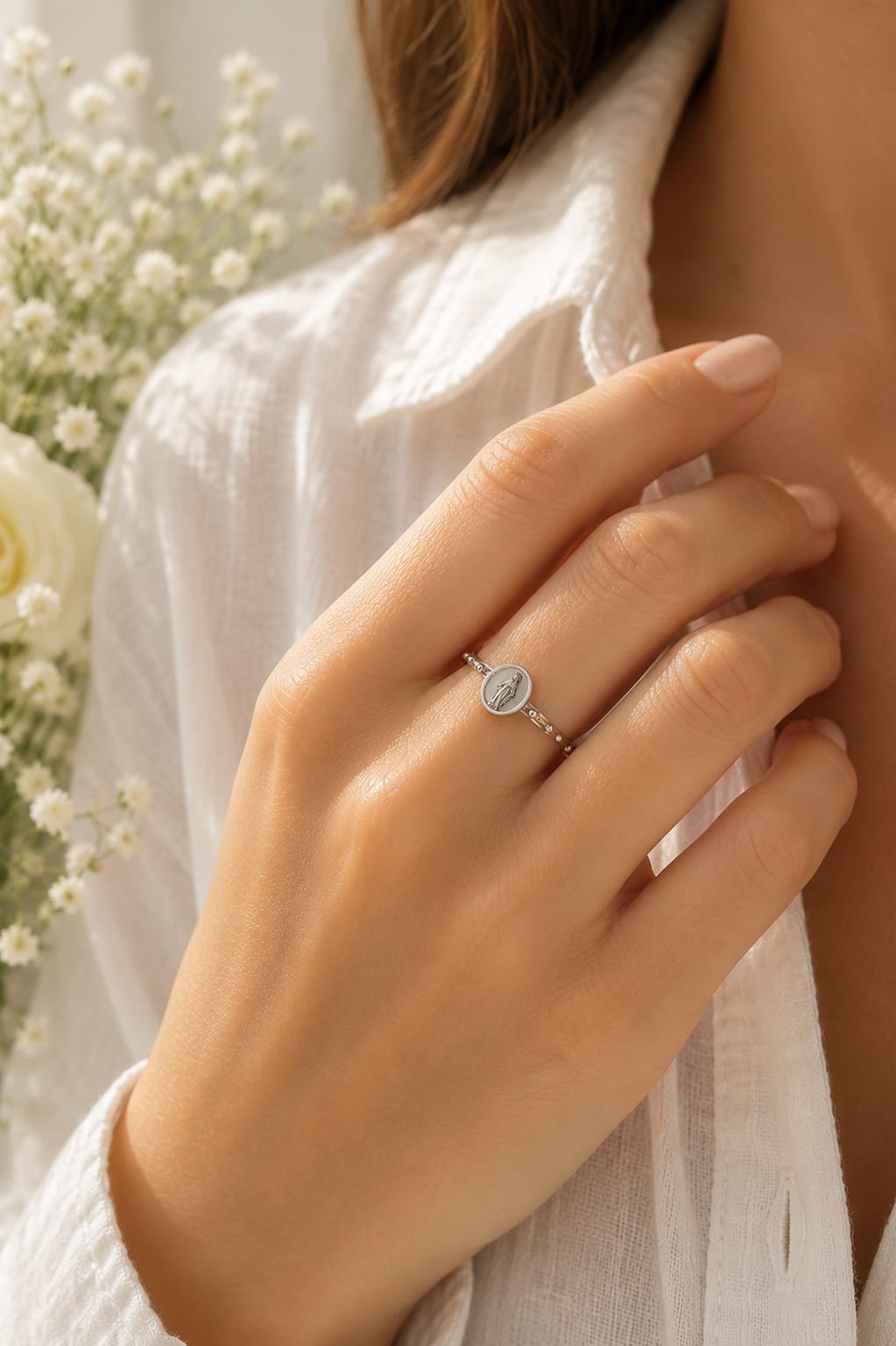Bague Chapelet de Poche Médaille Miraculeuse