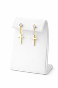 Boucles d’Oreilles Croix Dorée – Symbole de Foi & Lumière
