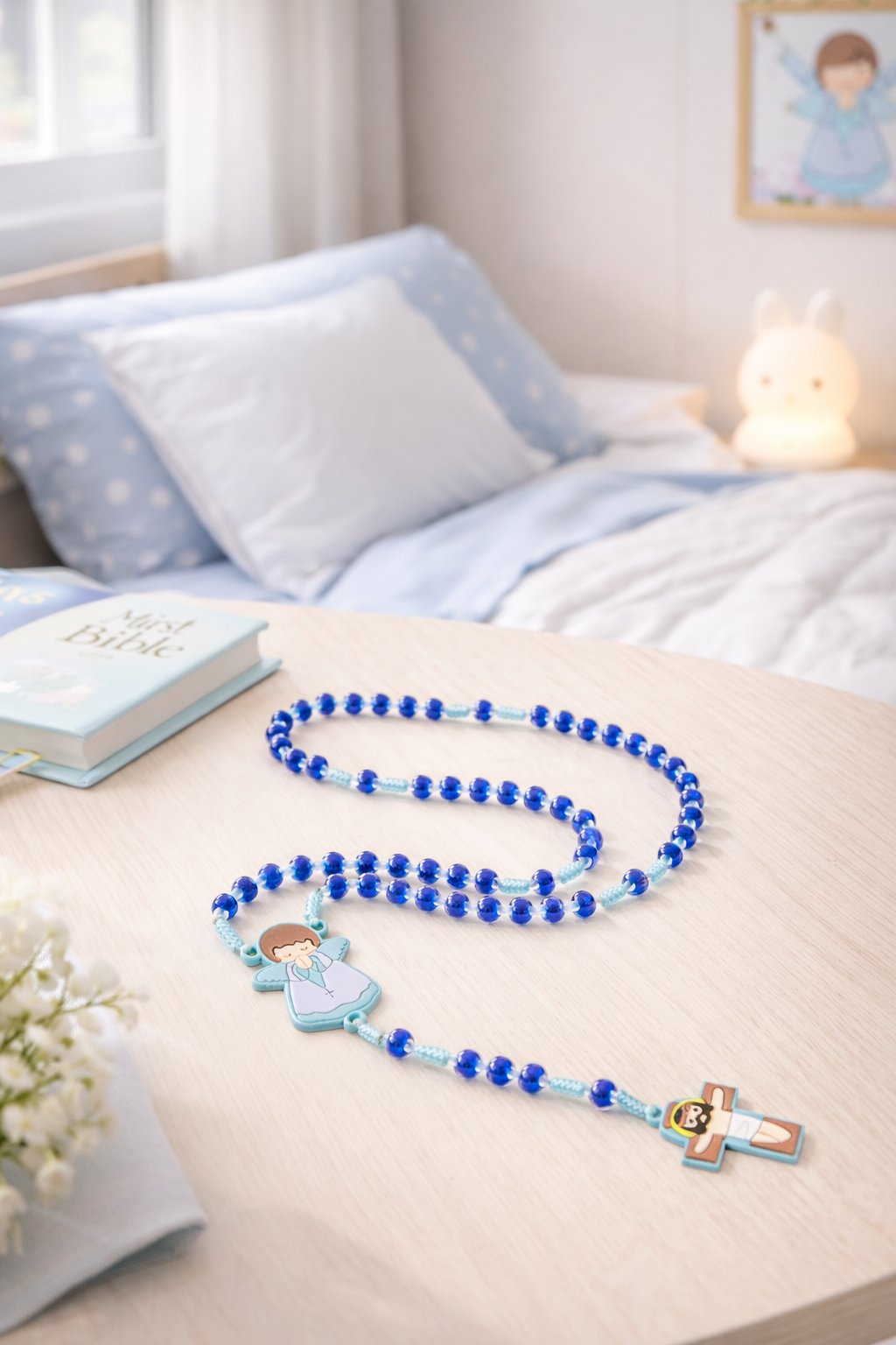 chapelet de prière pour enfant bleu