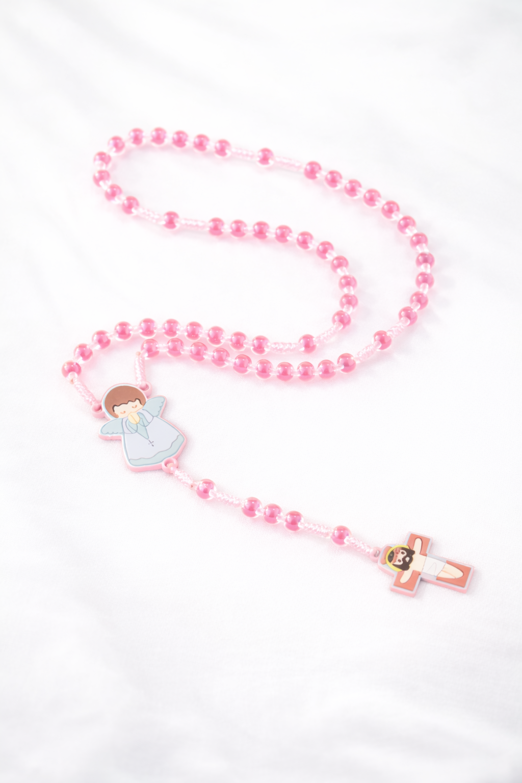 chapelet de prière pour enfant rose