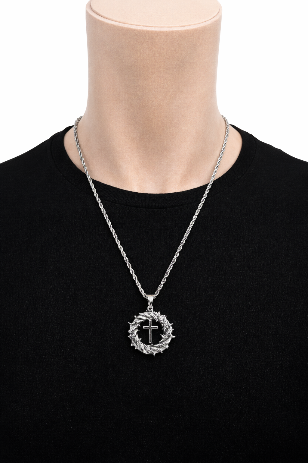 collier croix homme