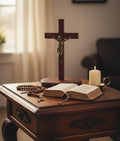 Crucifix en bois pour coin de prière maison