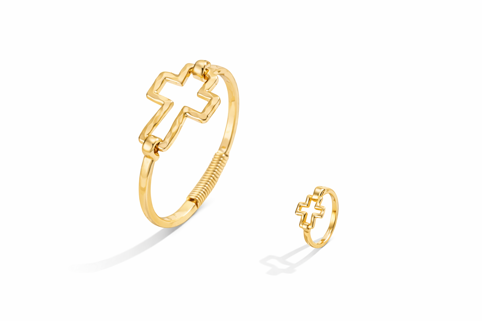 Ensemble de bracelet et bague - Croix de Grâce