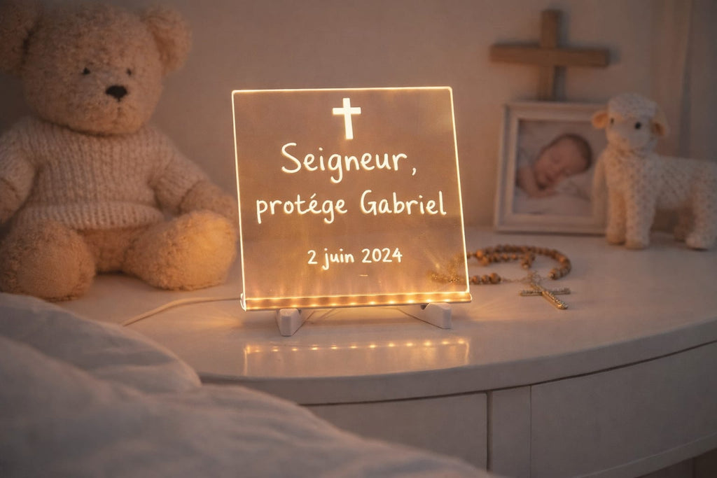 Planche lumineuse de prière pour enfants avec stylos colorés