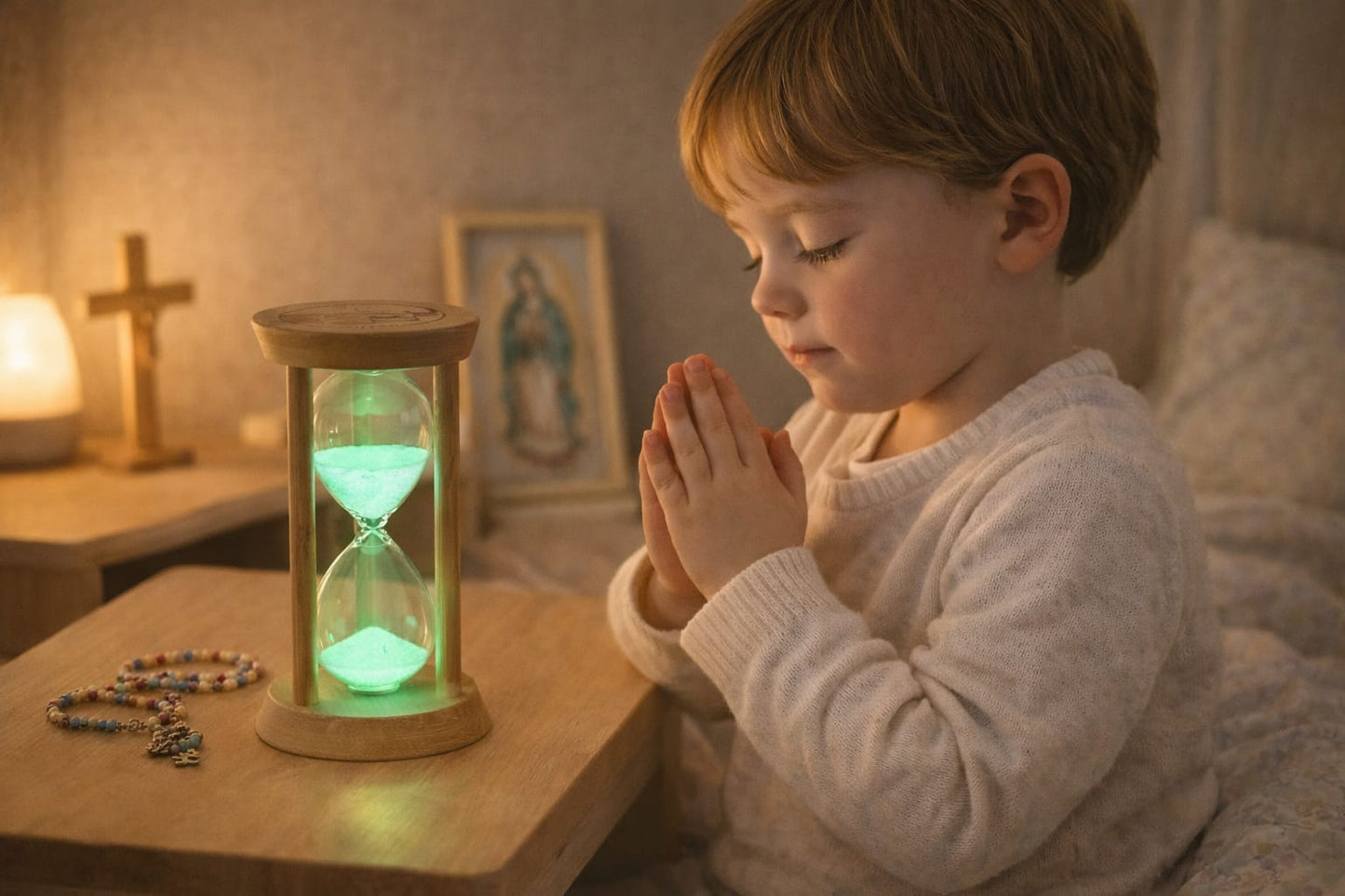 Minuterie sablier en bois pour enfant — 3, 5, 10, 15 et 30 minutes