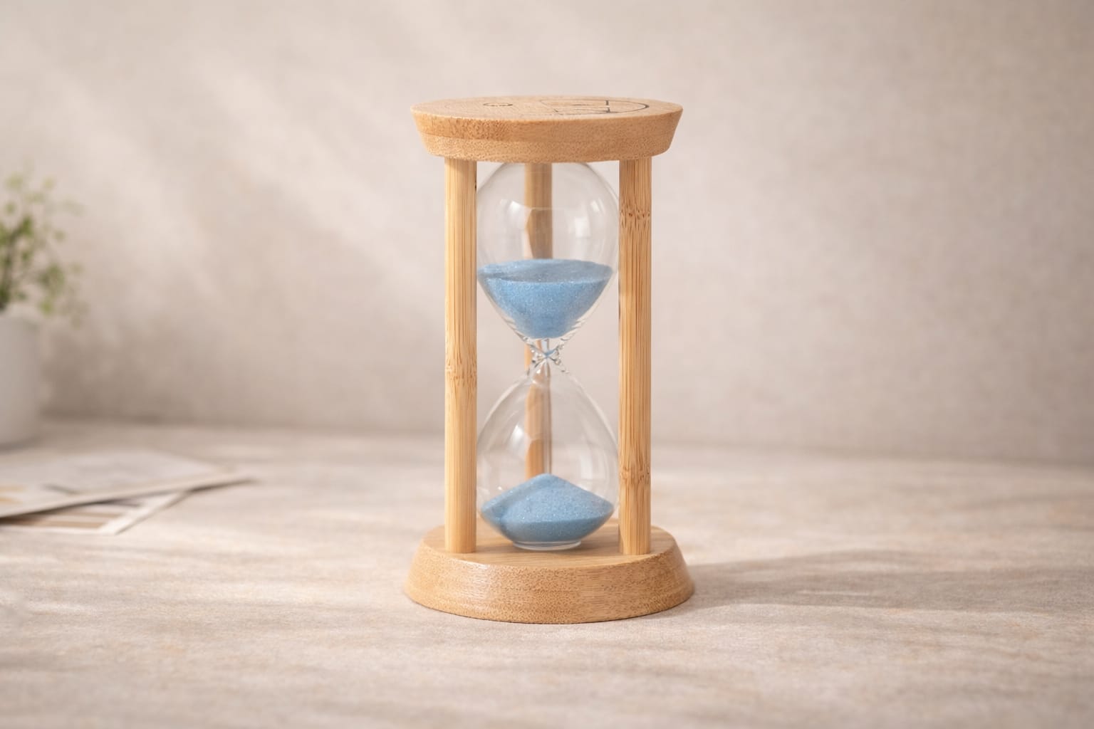 minuterie sablier en bois et verre pour structurer le temps – unumsacra