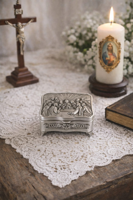 Boîte de rangement pour chapelet catholique – Écrin discret pour objets de prière et bijoux sacrés
