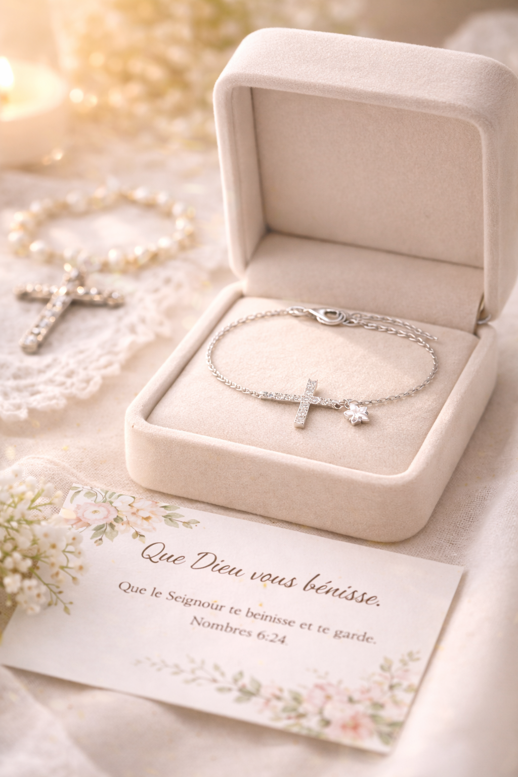 Bracelet Croix Élégance Céleste en Argent Sterling S925