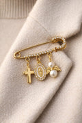 Broche Notre-Dame de Guadalupe ange gardien strass