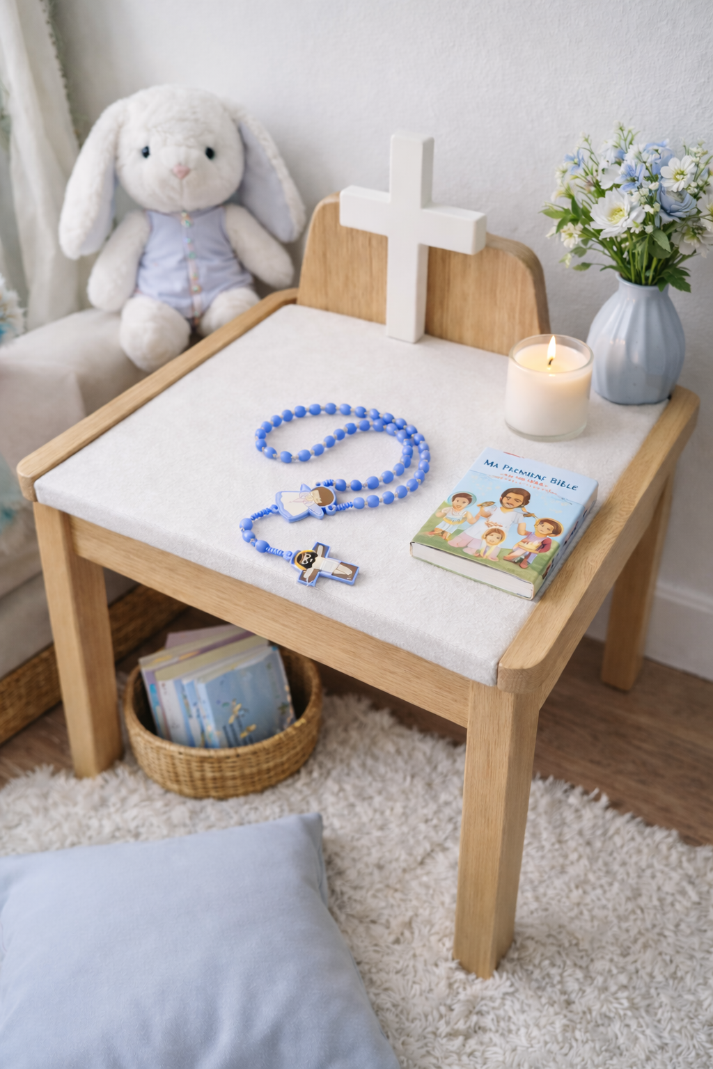 chapelet de prière pour enfant bleu