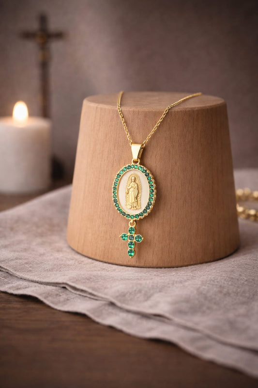 collier médaille vierge marie