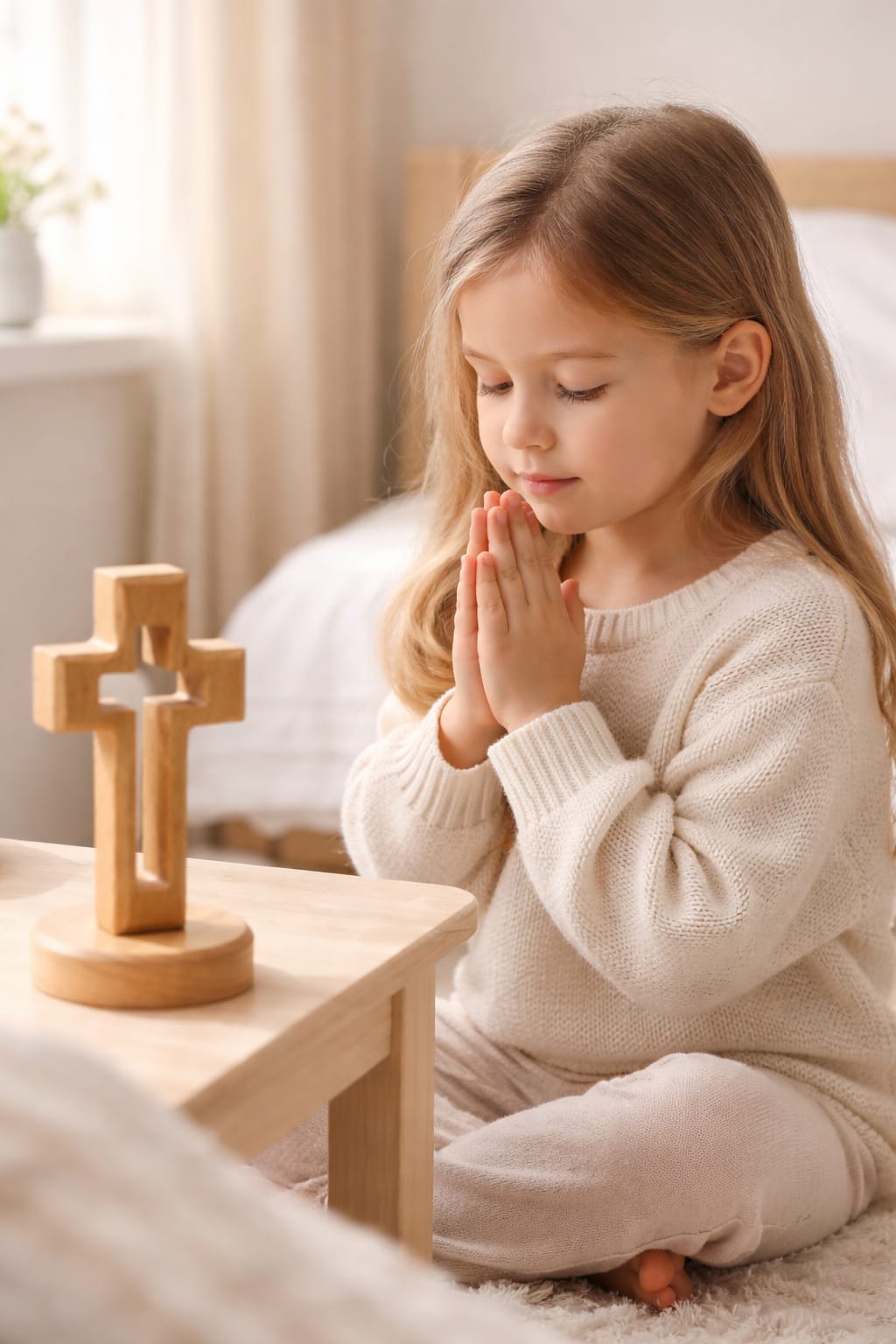 Croix bois décoration chambre enfant