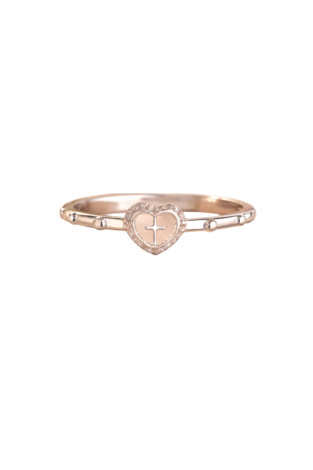 Bague Dizainier Cœur & Croix – Argent 925