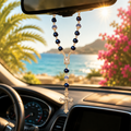 Chapelet de Voiture Bleu Nuit –  Décoration Catholique Rétroviseur