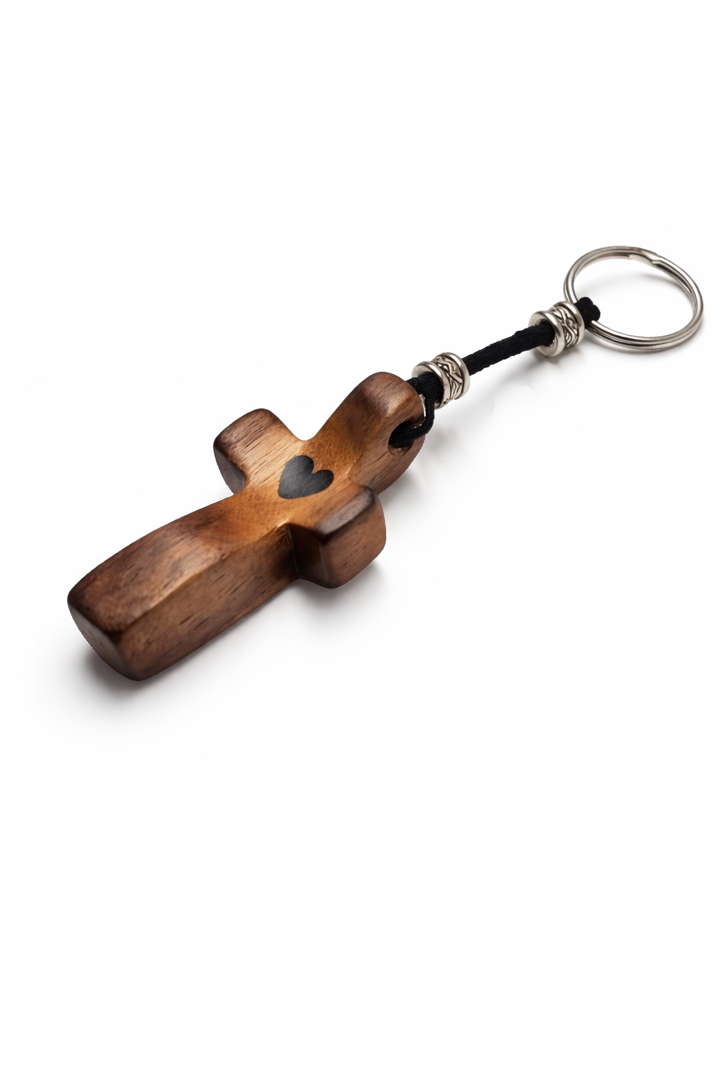 Croix en bois avec chaîne de suspension