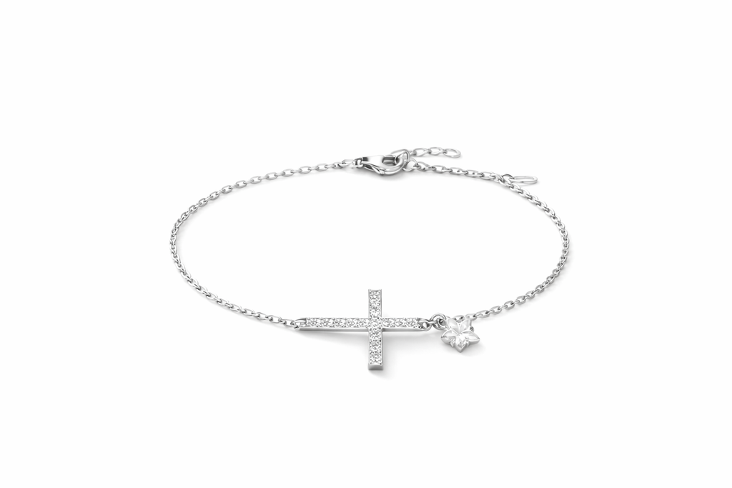 Bracelet Croix Élégance Céleste en Argent Sterling S925