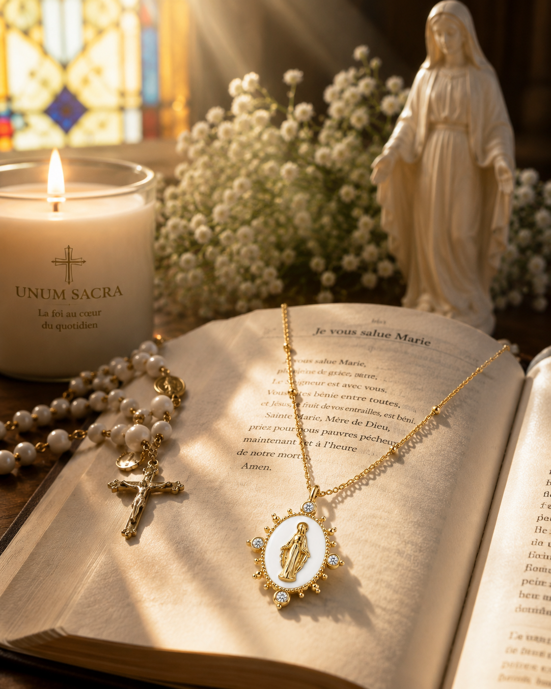 Collier Notre-Dame de Lourdes en Argent 925