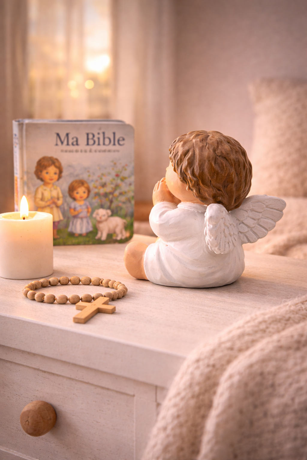 Statue Ange Gardien – Coin Prière Enfant